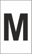 Z-Type Size 18 Letter " M " Wht Reel