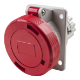 IP67 Angled Socket 32A 3P+E 415V Red