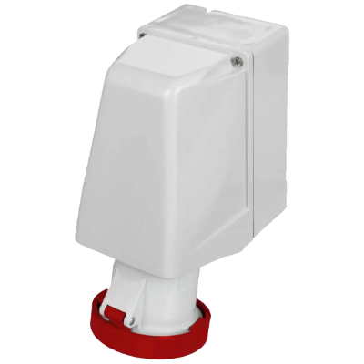 IP67 Wall Socket 63A 3P,N+E 415V Red