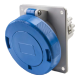 IP67 Angled Socket 125A 2P+E 230V Blue