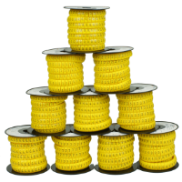 A pyramid of Critchley K-Type Yellow Number Reels