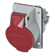 IP44 Angled Socket 32A 3P,N+E 415V Red