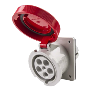 IP67 Angled Socket 125A 3P,N+E 415V Red