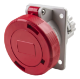 IP67 Angled Socket 63A 3P,N+E 415V Red