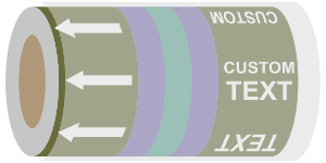 Laminated Pipe Marking Tape 450mm x 25M