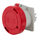 IP67 Panel Socket 125A 3P+E 415V Red