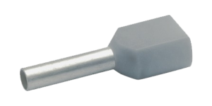 Twin End Sleeve 0.75mm² x 8mm Pin Grey