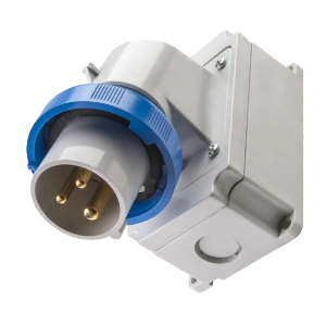 IP67 Wall Mount Plug 16A 2P+E 230V Blue