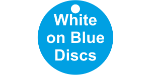 Valve Tag Discs White on Blue