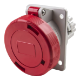 IP67 Angled Socket 125A 3P+E 415V Red