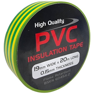 19mm x 20M PVC Tape Green/Yellow