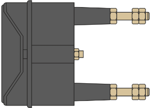 Red Spot Back Stud Connected - Flush Mounted Black SKU