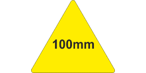 SAV Label 100mm Triangle Yellow (50pc)