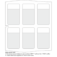 SBP label layout with side sensor slot