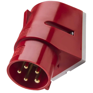 IP44 Wall Mount Plug 16A 3P,N+E 415V Red