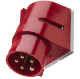 IP44 Wall Mount Plug 16A 3P,N+E 415V Red