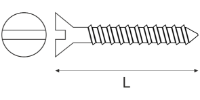 WSSC Slotted Countersunk Woodscrew SKU2