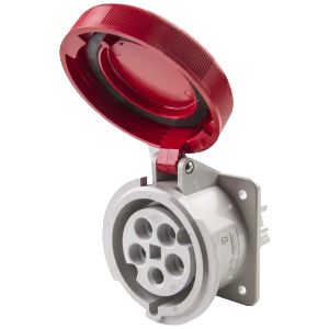 IP67 Panel Socket 32A 3P,N+E 415V Red