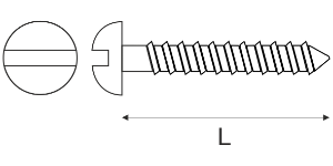 0025 Brass Slotted Roundhead Woodscrew SKU2