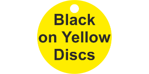 Valve Tag Discs Black on Yellow