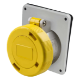 IP67 Angled Socket 16A 2P+E 110V Yellow