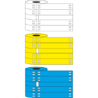 HLX (ETC) Yellow, White & Blue Colour Line Drawing